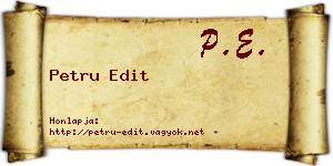 Petru Edit névjegykártya